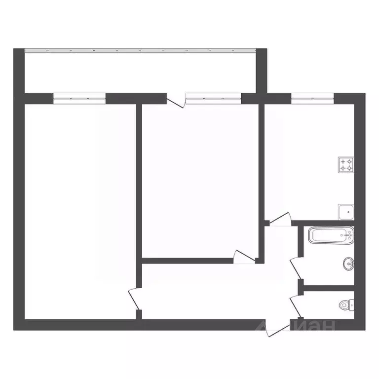 2-к кв. Амурская область, Благовещенск ул. Пушкина, 66 (53.8 м) - Фото 2