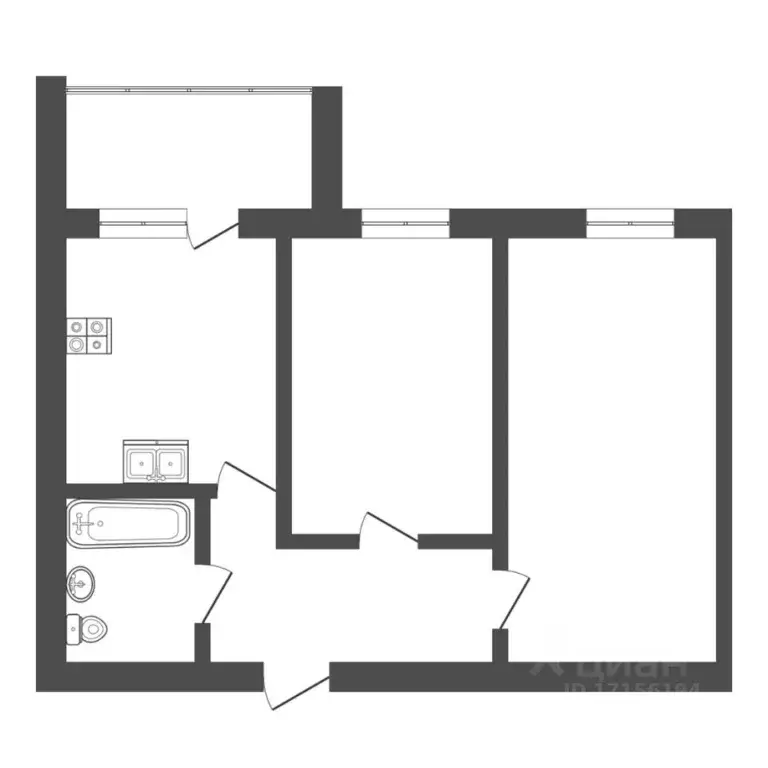 2-к кв. Тюменская область, Тюмень ул. Тимофея Кармацкого, 9 (52.2 м) - Фото 2