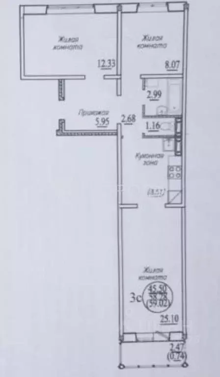 3-к кв. Новосибирская область, Новосибирск ул. Виктора Шевелева, 20 ... - Фото 1