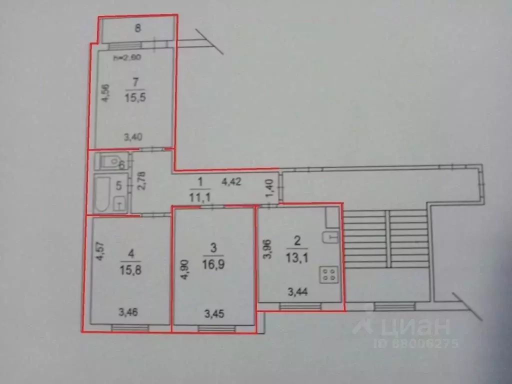 3-к кв. Московская область, Кубинка Армейская ул., 14 (76.2 м) - Фото 1