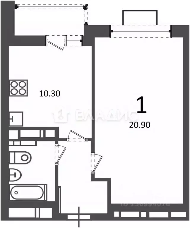 1-к кв. Москва проезд Шокальского, 28Ак1 (39.3 м) - Фото 2