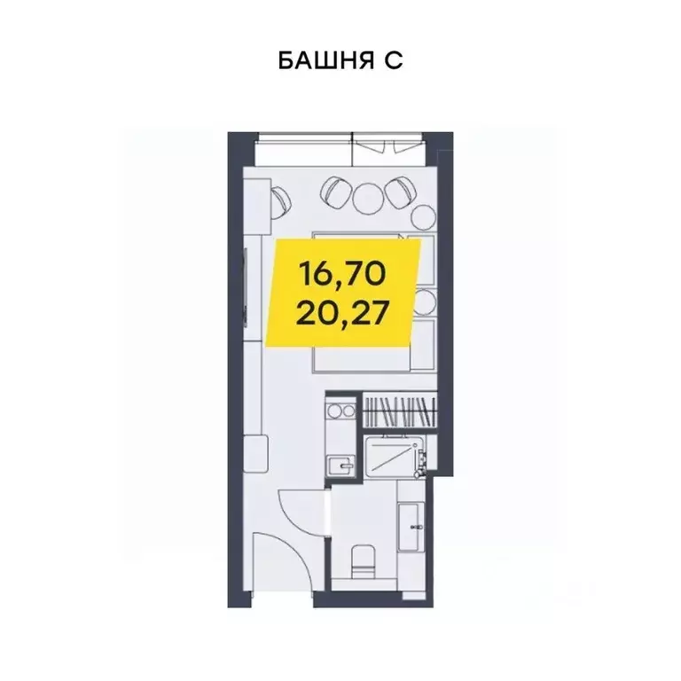 Студия Новосибирская область, Новосибирск Лэнд Лорд жилой комплекс ... - Фото 1