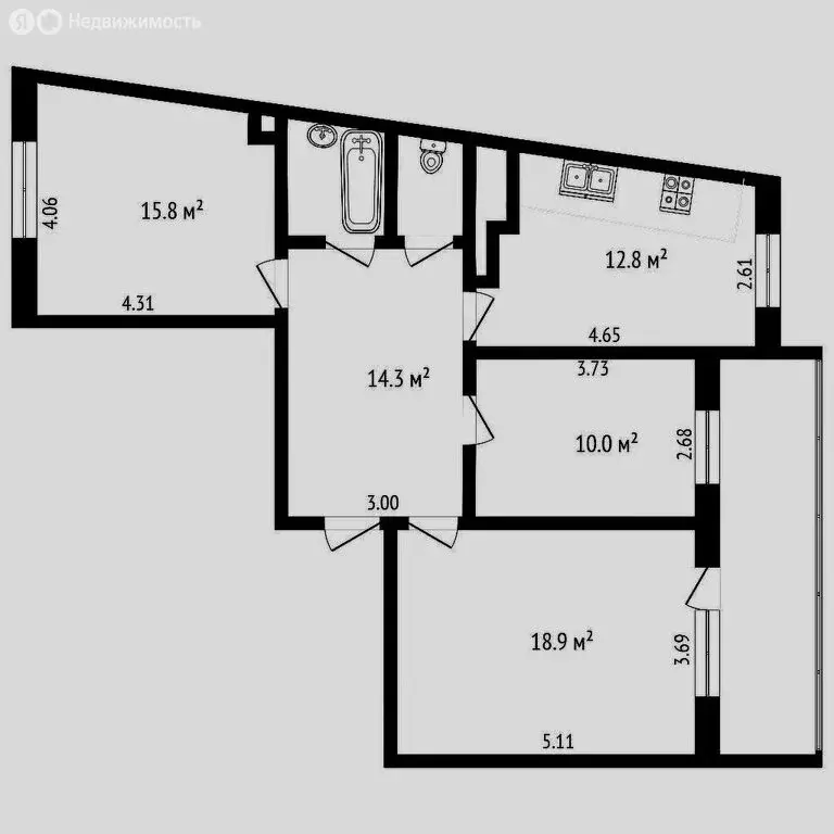 3-комнатная квартира: Белгород, улица Газовиков, 5 (76.9 м) - Фото 2