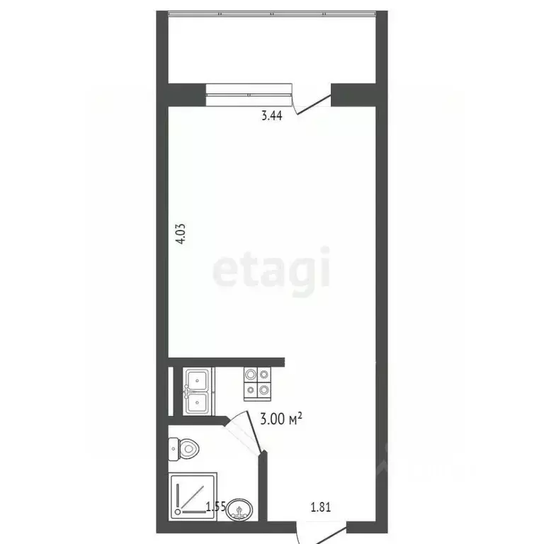 Студия Мордовия, Саранск Солнечная ул., 19/1 (22.2 м) - Фото 2