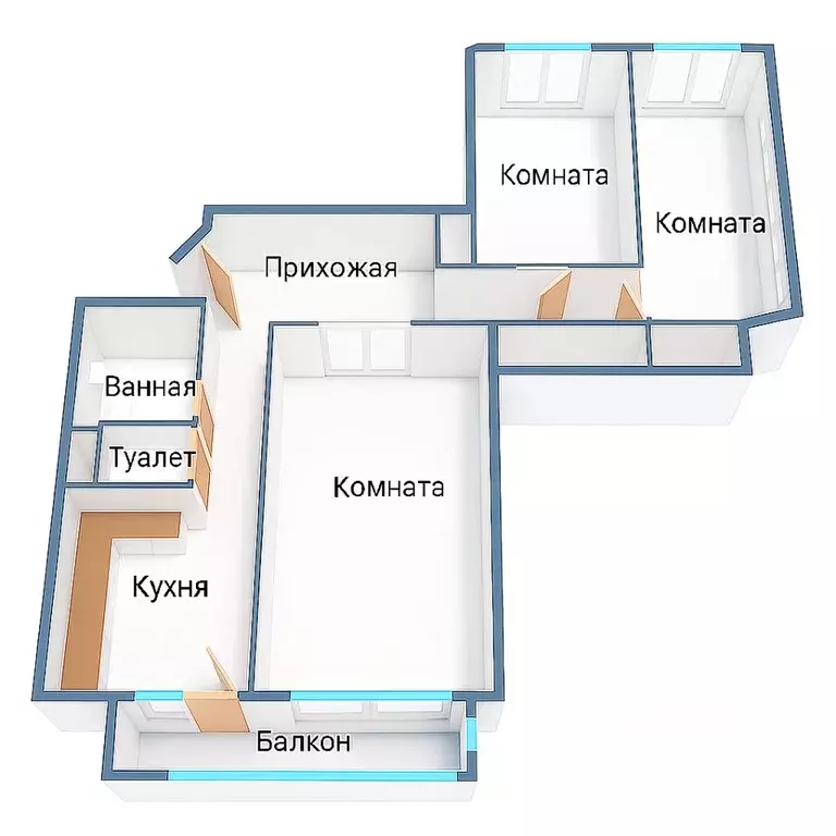 3-к кв. Москва ул. Маршала Малиновского, 8 (80.1 м) - Фото 1