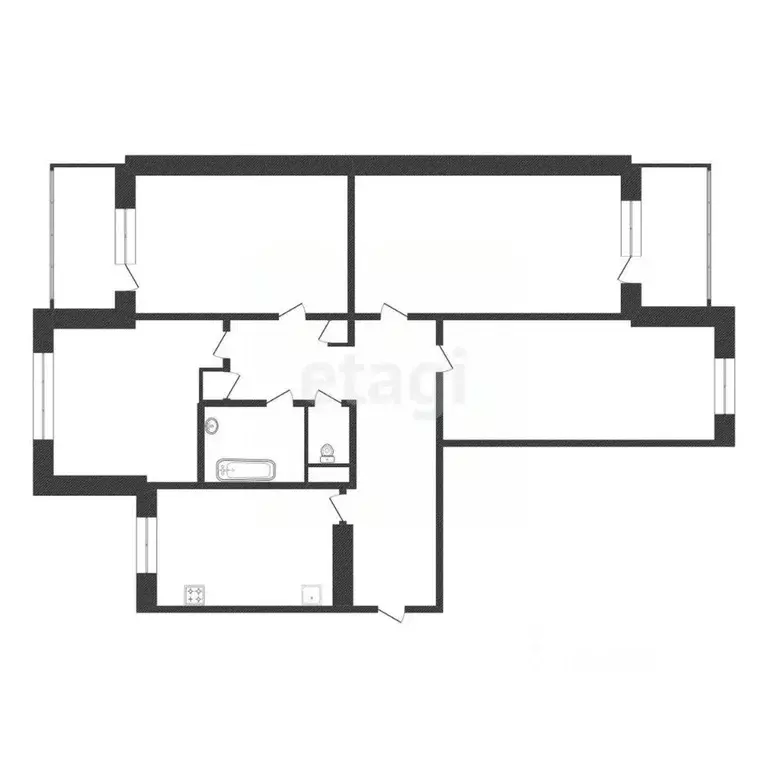 4-к кв. Белгородская область, Белгород ул. Губкина, 41 (85.0 м) - Фото 1