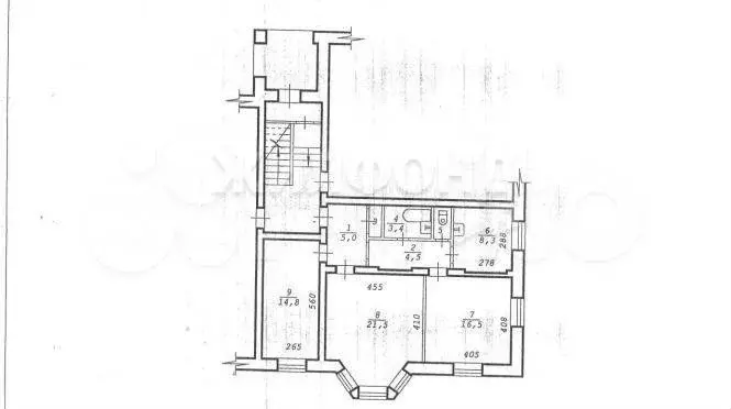 3-к. квартира, 76,1 м, 1/3 эт. - Фото 0