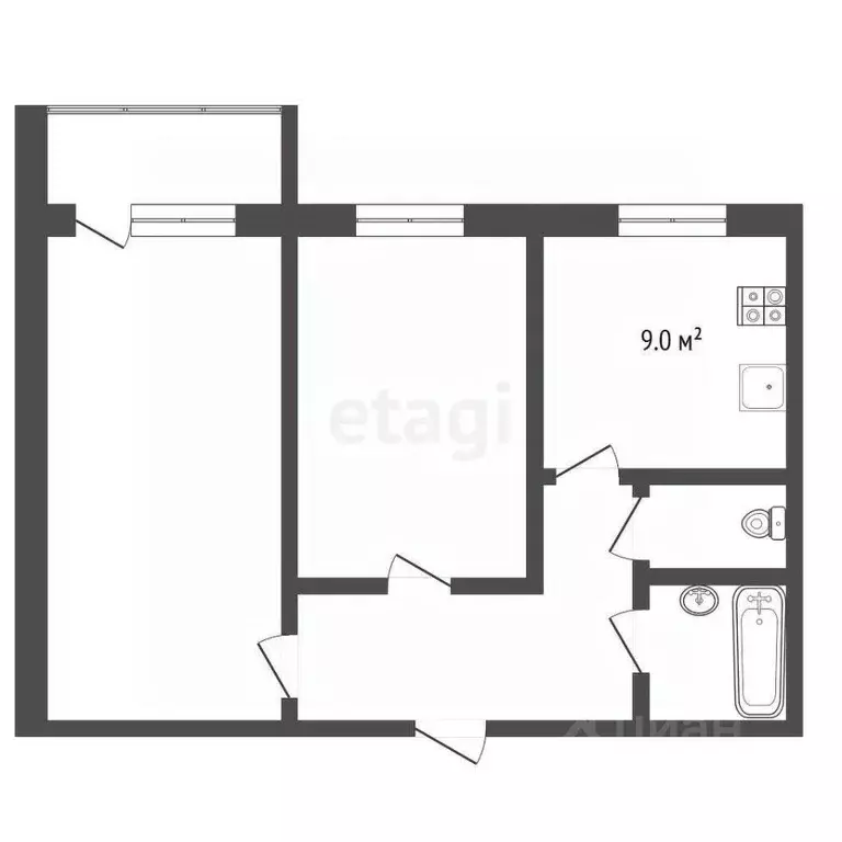 2-к кв. Коми, Усинск Возейская ул., 13 (50.7 м) - Фото 0