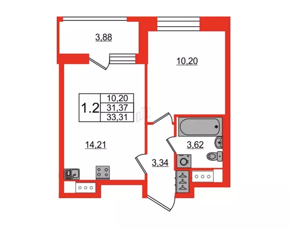 Продаётся 1-к квартира, 33.31 м - Фото 0