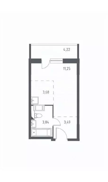Студия Москва Рязановское поселение, ул. Логинова, 7к2 (26.0 м) - Фото 2