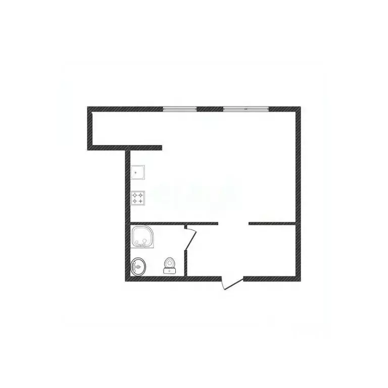 Студия Белгородская область, Белгород ул. Семейная, 7 (27.0 м) - Фото 2
