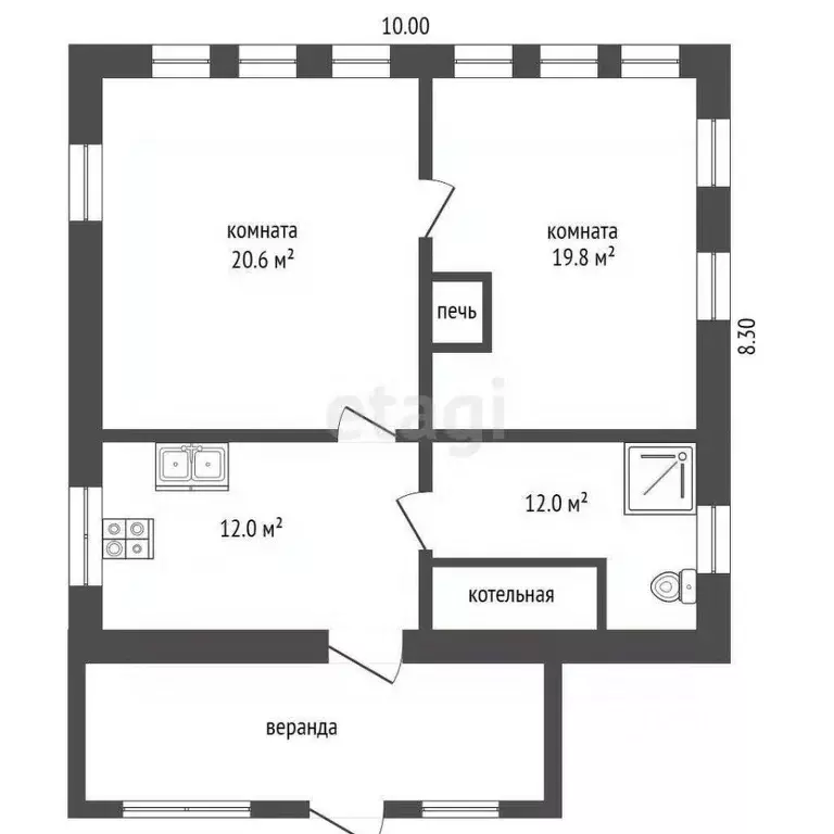 Дом в Тюменская область, Тюменский муниципальный округ, с. Успенка ул. ... - Фото 2