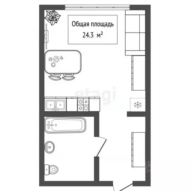 Студия Новосибирская область, Новосибирск Дивногорская ул., 150/2 ... - Фото 2