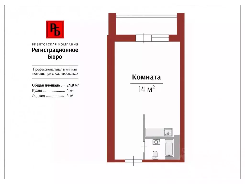 Студия Кировская область, Киров ул. Современная, 2 (24.8 м) - Фото 2