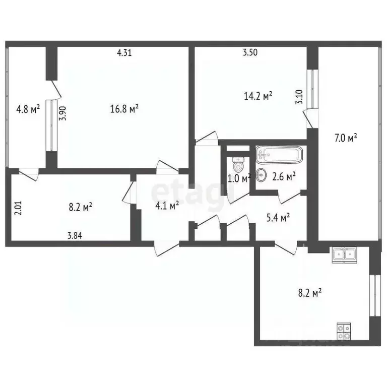 3-к кв. Севастополь Севастопольская зона ЮБК кв-л, 20А (143.9 м) - Фото 2
