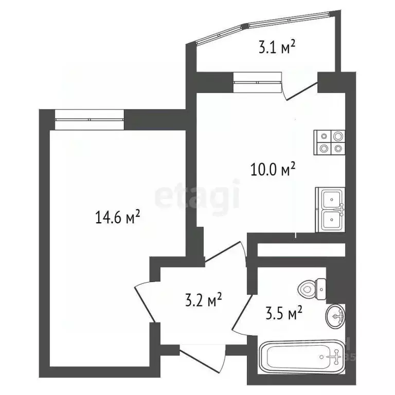 1-к кв. Московская область, Лобня ул. Колычева, 7 (32.2 м) - Фото 1