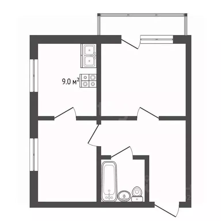 2-к кв. Костромская область, Нерехта ул. Дружбы, 17 (51.0 м) - Фото 2