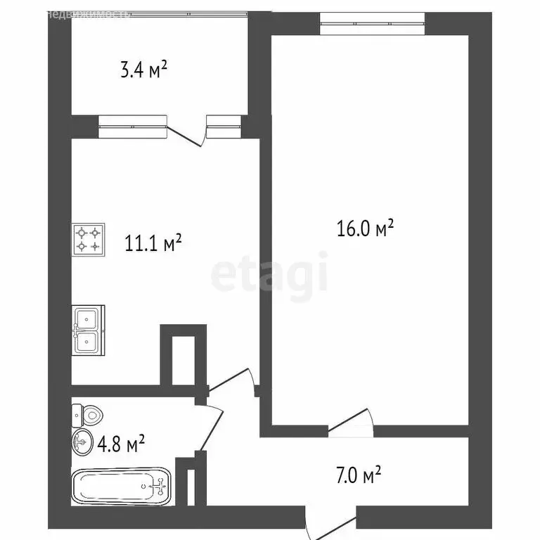 1-комнатная квартира: Санкт-Петербург, Богатырский проспект, 61к1 ... - Фото 1