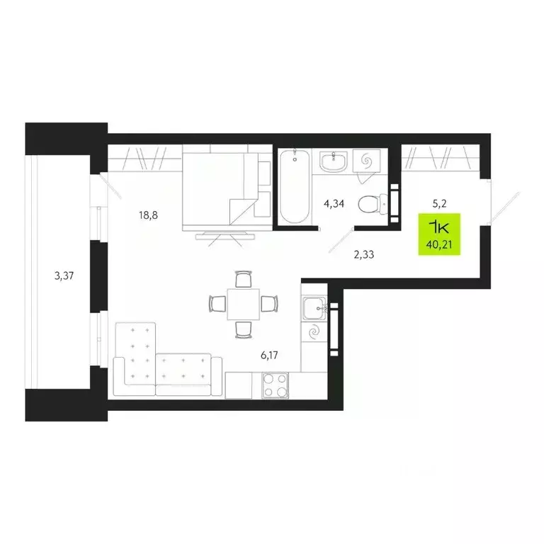 1-к кв. Томская область, Томск Уютный жилой квартал, ул. Маяковского, ... - Фото 0