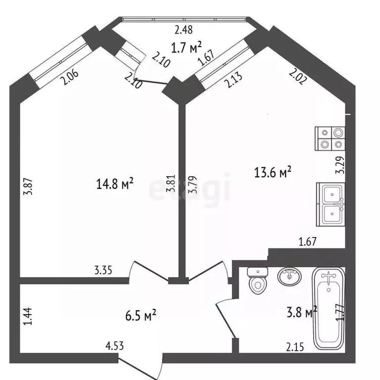 1-к кв. Краснодарский край, Анапа ш. Супсехское, 4к1 (41.0 м) - Фото 2
