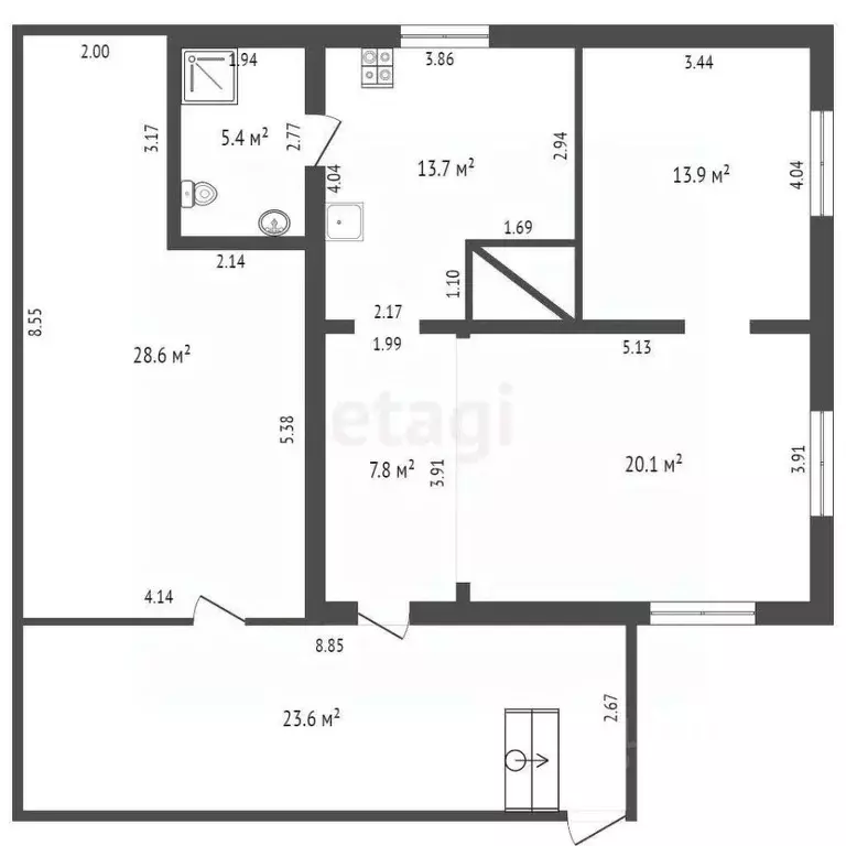 Дом в Костромская область, Вохомский район, д. Бельково 1 (61 м) - Фото 1