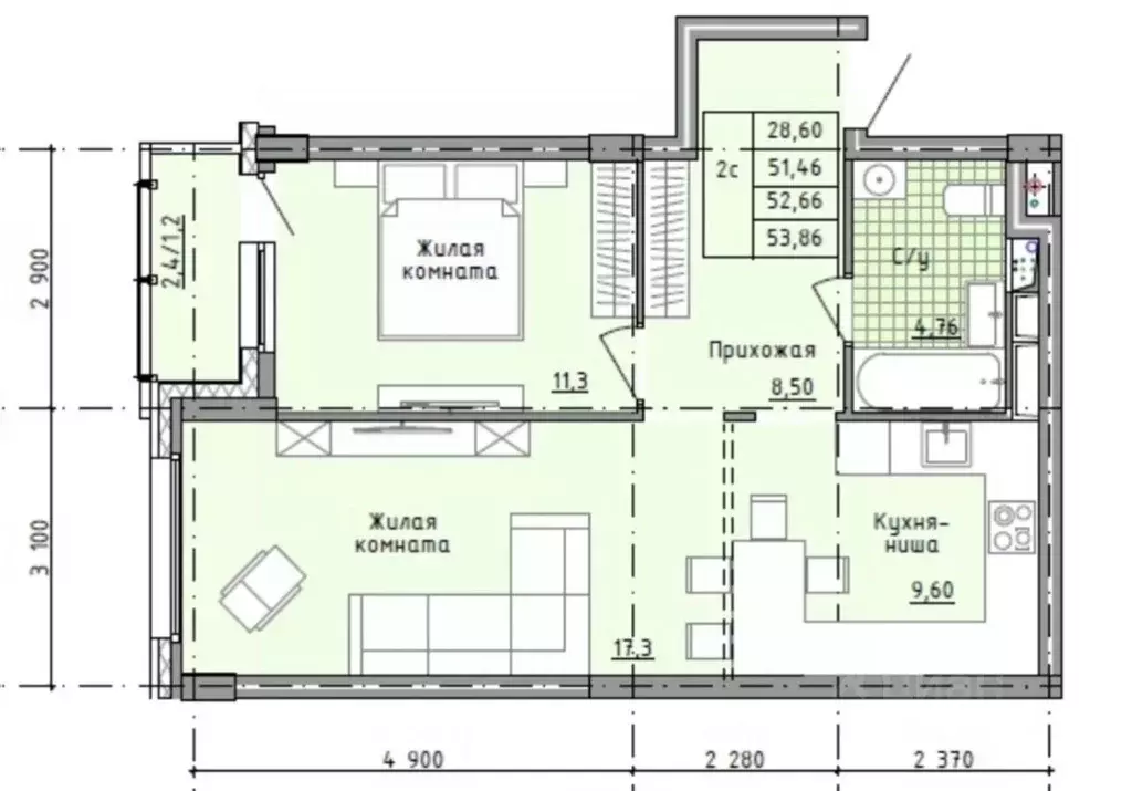 2-к кв. Московская область, Солнечногорск городской округ, Голубое пгт ... - Фото 1