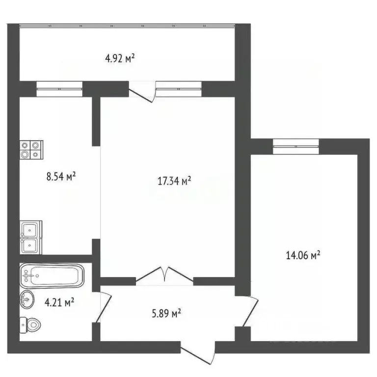 2-к кв. Самарская область, Самара ул. Дыбенко, 118а (55.0 м) - Фото 1