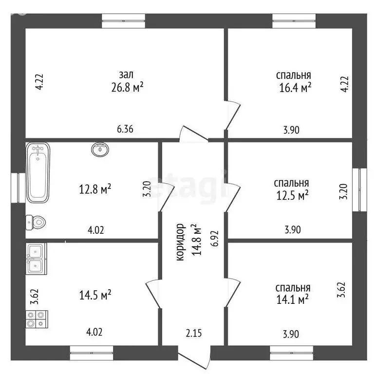 Дом в село Дальняя Игуменка, улица Пятилетки (110 м) - Фото 1