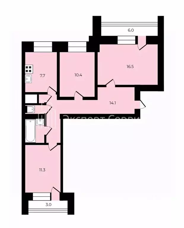 3-к кв. Санкт-Петербург ул. Димитрова, 20К1 (64.2 м) - Фото 2