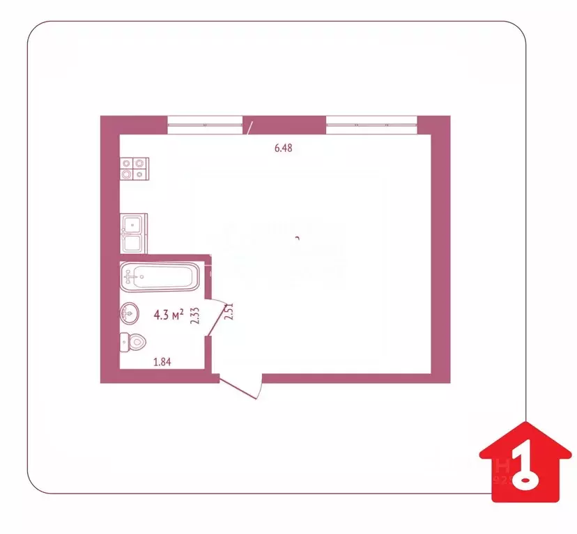1-к кв. Омская область, Омск Привокзальный мкр, ул. Вокзальная, 24 ... - Фото 2