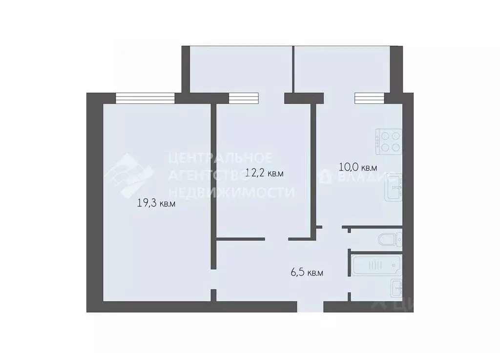 2-к кв. Рязанская область, Рязань Черновицкая ул., 27к3 (51.8 м) - Фото 2
