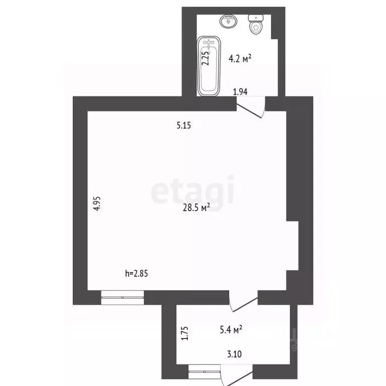 1-к кв. Крым, Ялта ул. Блюхера, 12 (38.0 м) - Фото 1