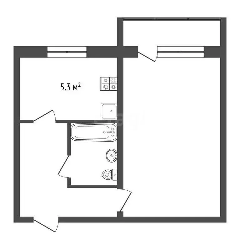 1-комнатная квартира: Нальчик, Самотечная улица, 35 (30 м) - Фото 1