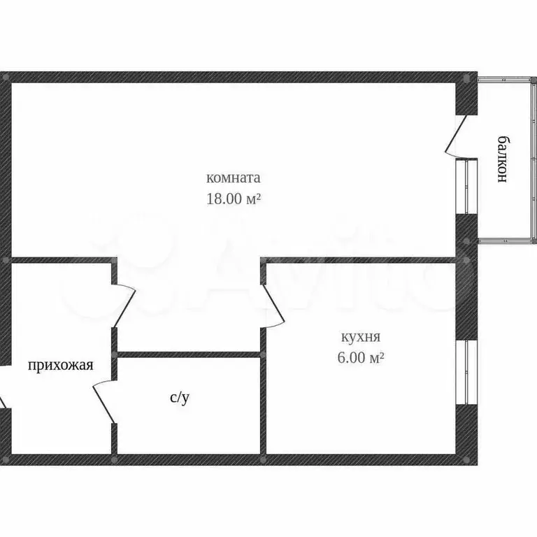 1-к. квартира, 32,6 м, 4/5 эт. - Фото 0