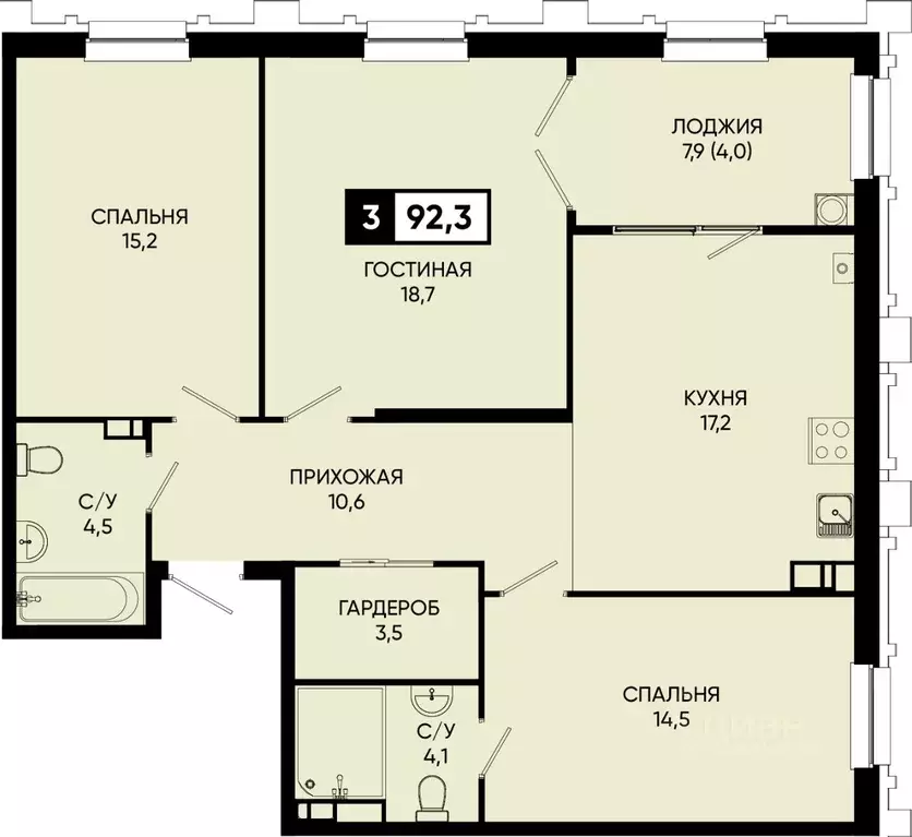 3-к кв. Ставропольский край, Кисловодск городской округ, пос. ... - Фото 1