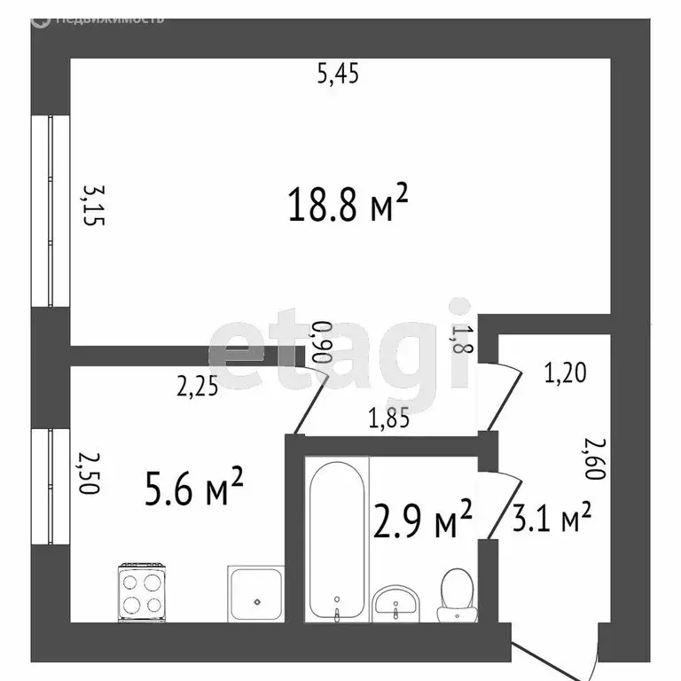 1-комнатная квартира: Ульяновск, Пушкинская улица, 15 (32.1 м) - Фото 1