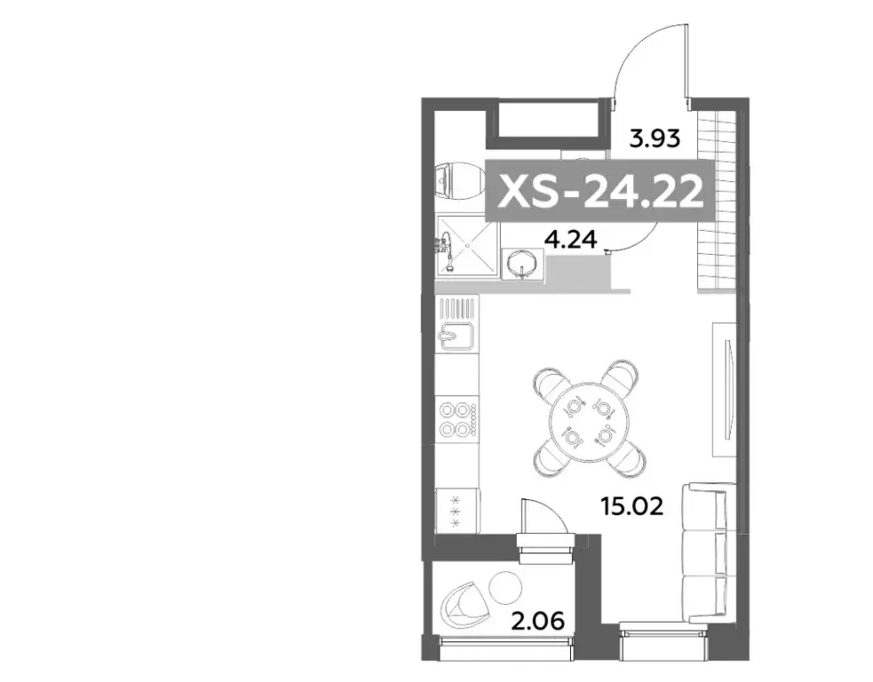 Продаётся квартира-студия, 24.22 м - Фото 1