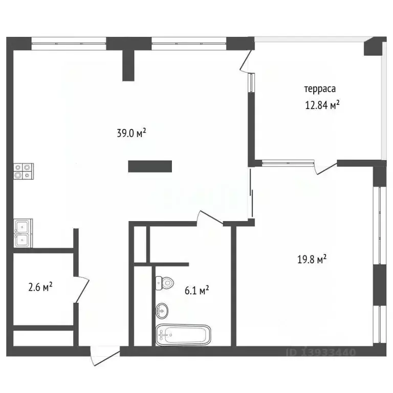 2-к кв. Тюменская область, Тюмень ул. Муравленко, 9к1 (79.4 м) - Фото 1