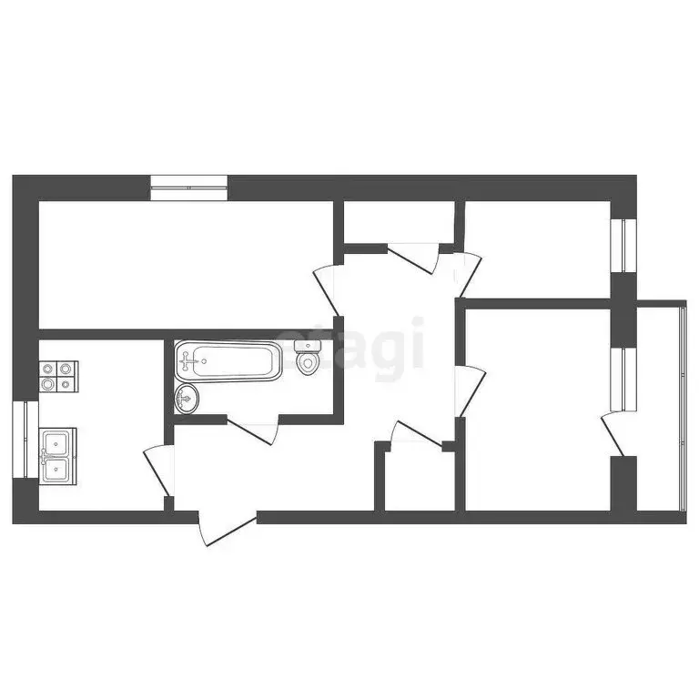 3-комнатная квартира: Вожега, Октябрьская улица, 65Б (87 м) - Фото 0