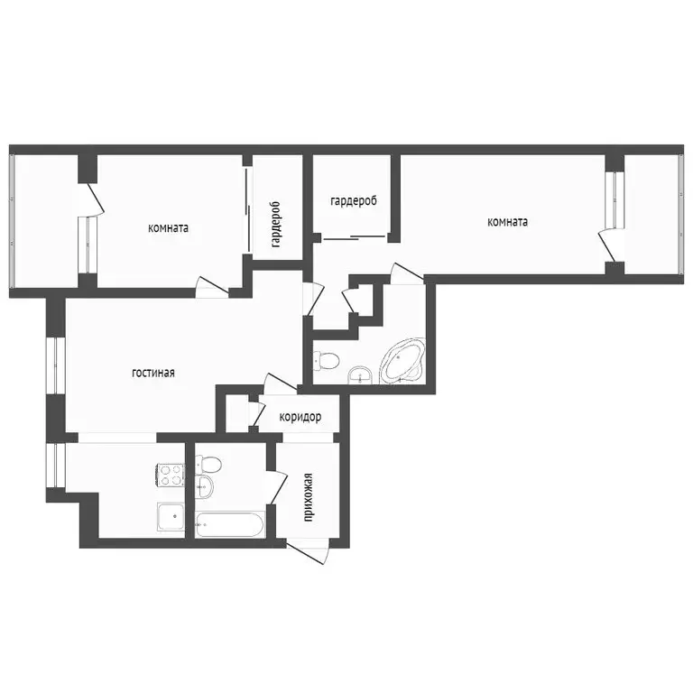 2-комнатная квартира: Омск, набережная Тухачевского, 16 (100 м) - Фото 1