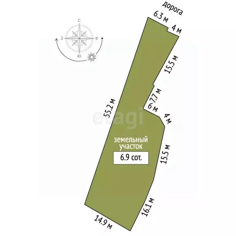 Участок в Крым, Симферопольский район, с. Доброе ул. Береговая (6.87 ... - Фото 1