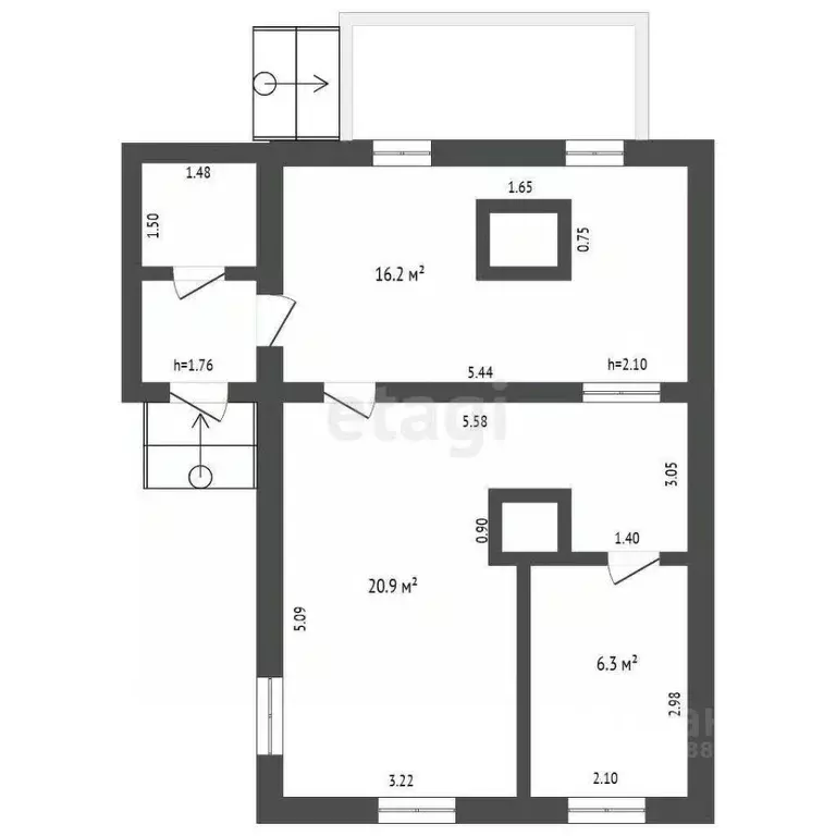 Дом в Ханты-Мансийский АО, Ханты-Мансийск ул. Рознина, 112 (77 м) - Фото 1