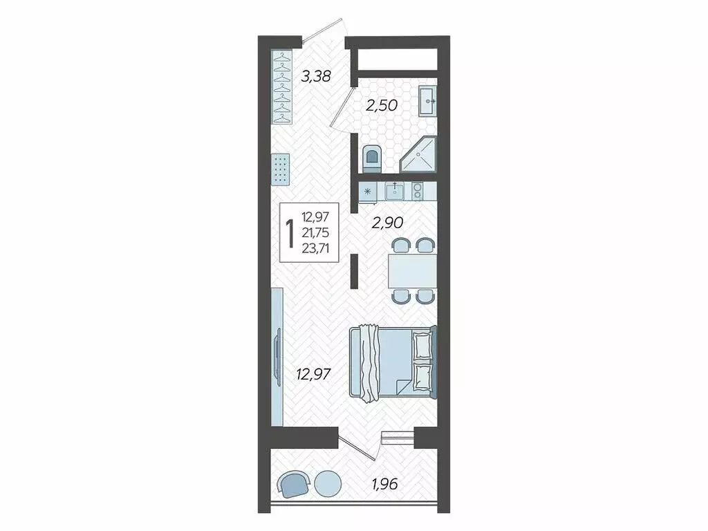 Квартира-студия: Сочи, микрорайон Бытха, Ясногорская улица, 16/2к8 ... - Фото 1