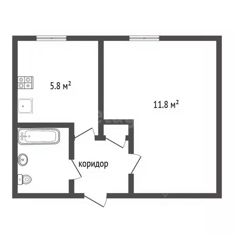 1-к кв. Воронежская область, Воронеж ул. Писарева, 13А (21.4 м) - Фото 2