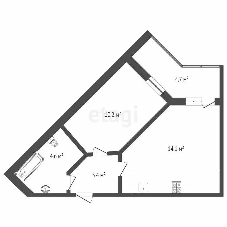 1-комнатная квартира: Вологда, улица Возрождения, 86А (34.7 м) - Фото 1