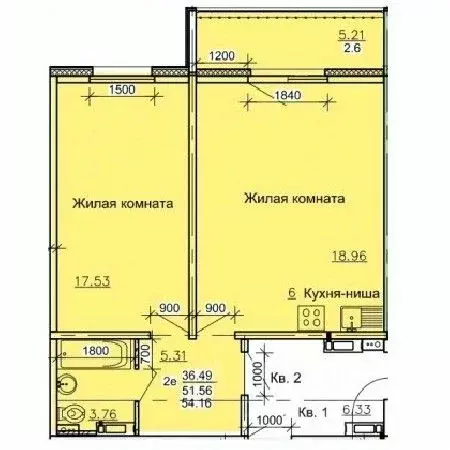 2-к кв. Алтайский край, Барнаул ул. Союза Республик, 13/114 (54.16 м) - Фото 0