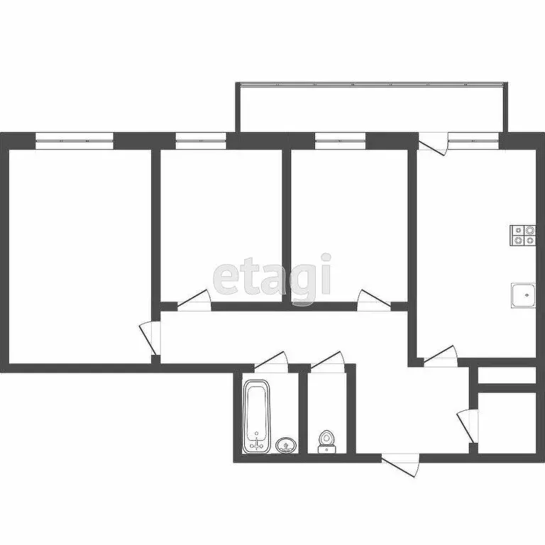 3-комнатная квартира: Тюмень, Широтная улица, 193 (85 м) - Фото 1