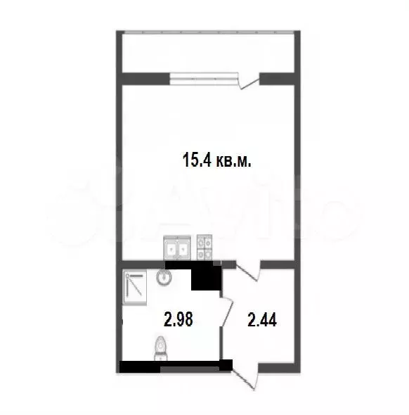 Квартира-студия, 24,1 м, 12/12 эт. - Фото 0