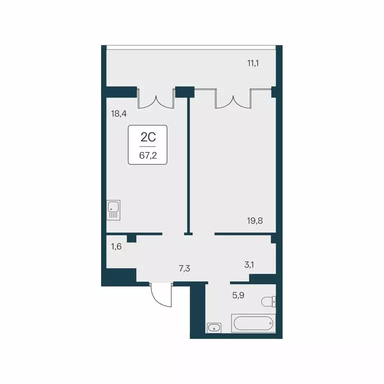 2-комнатная квартира: Алупка, Севастопольское шоссе, 6Ак3 (67.2 м) - Фото 1