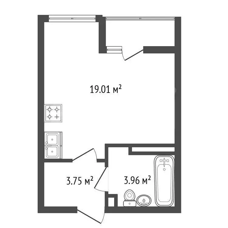Квартира-студия: посёлок Шушары, Старорусский проспект, 3к3 (27 м) - Фото 1
